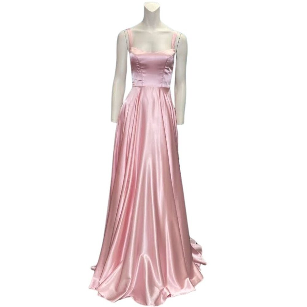 Faviana Pink Satin Ball Gown 10462 Size 00 NWT